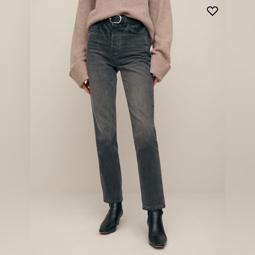 Reformation Cynthia High Rise Straight Jeans.